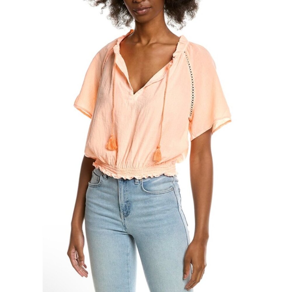 HONORINE Cotton Lila Top In creamsicle NWT medium